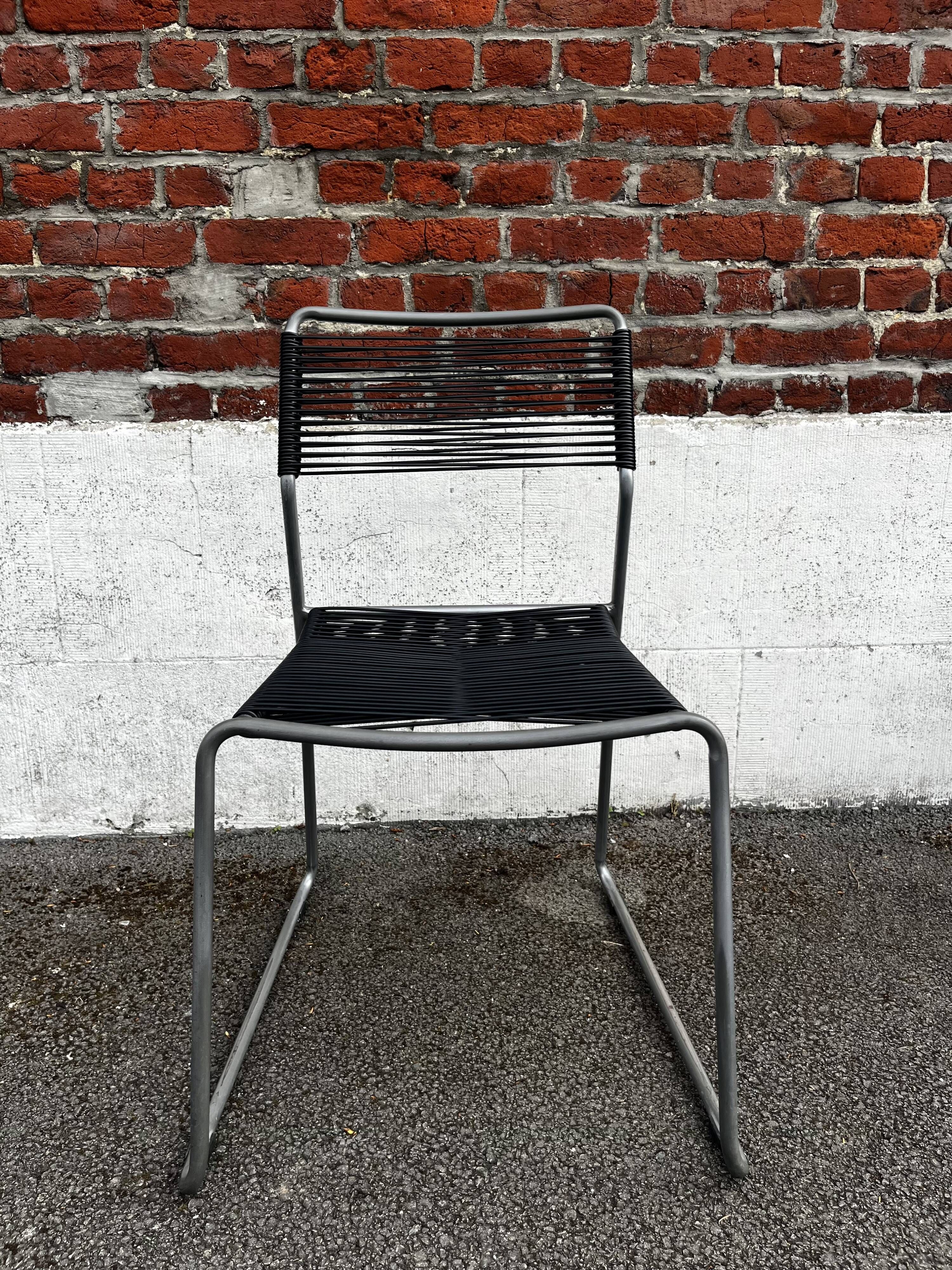 Set of 4 scoubidou chairs, "Melker" model, sled base (vintage IKEA)