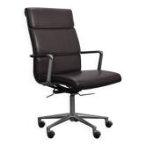 Fauteuil de bureau en cuir par ICF, Italie, années 1990.