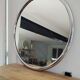 Round chrome metal mirror 1970s
