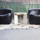 Fauteuil sculpturale rembourrée post-moderne 1980