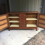 Vintage René Gabriel buffet in oak called disaster victims (reconstruction)