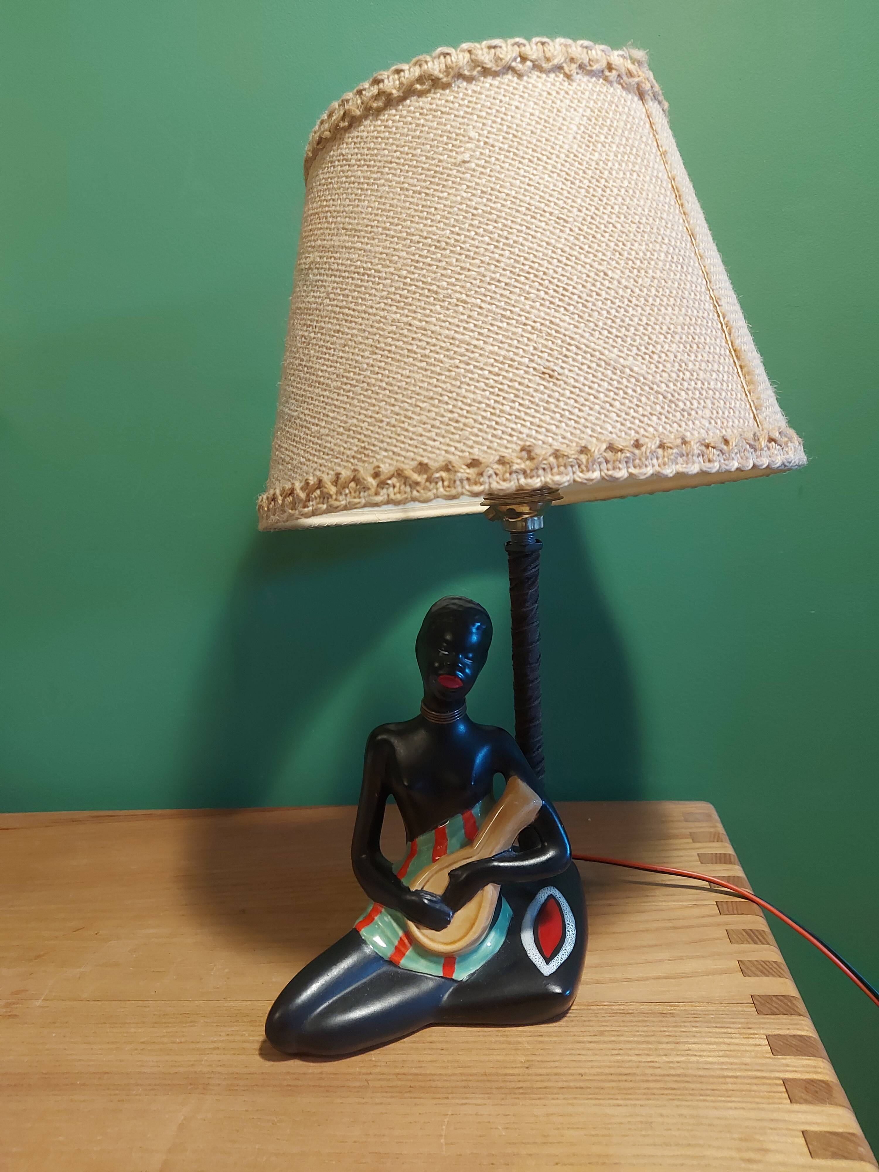 Vintage ceramic lamp 60's african