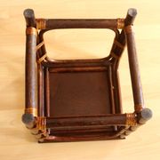 Small side table made of bamboo, rattan and wood - plant stand - Vintage