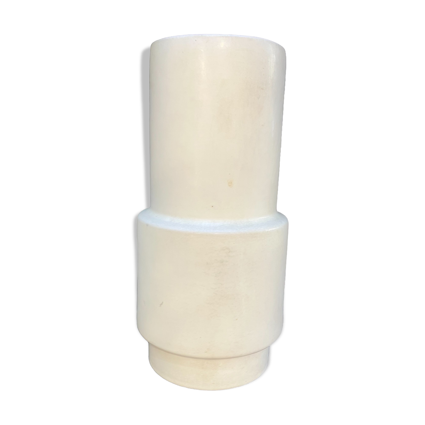 Cylindrical vase 1960 in white ceramic