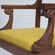 1920-30s, carved wood armchair, design after Georges Jacob, reupholstered.
