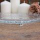 Decorative glass tray with round feet