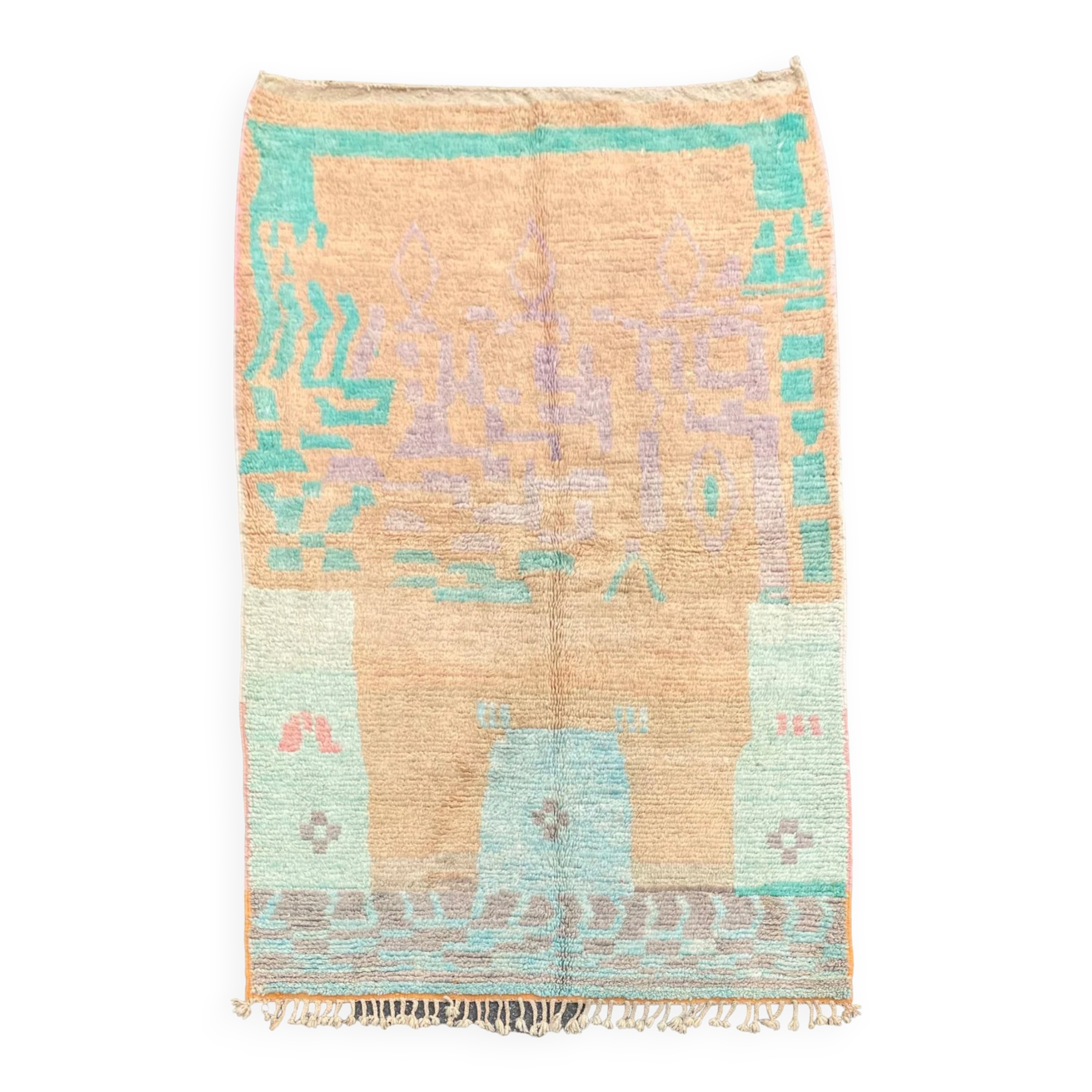 Large Moroccan Berber Boujad Authentic Wool Rug