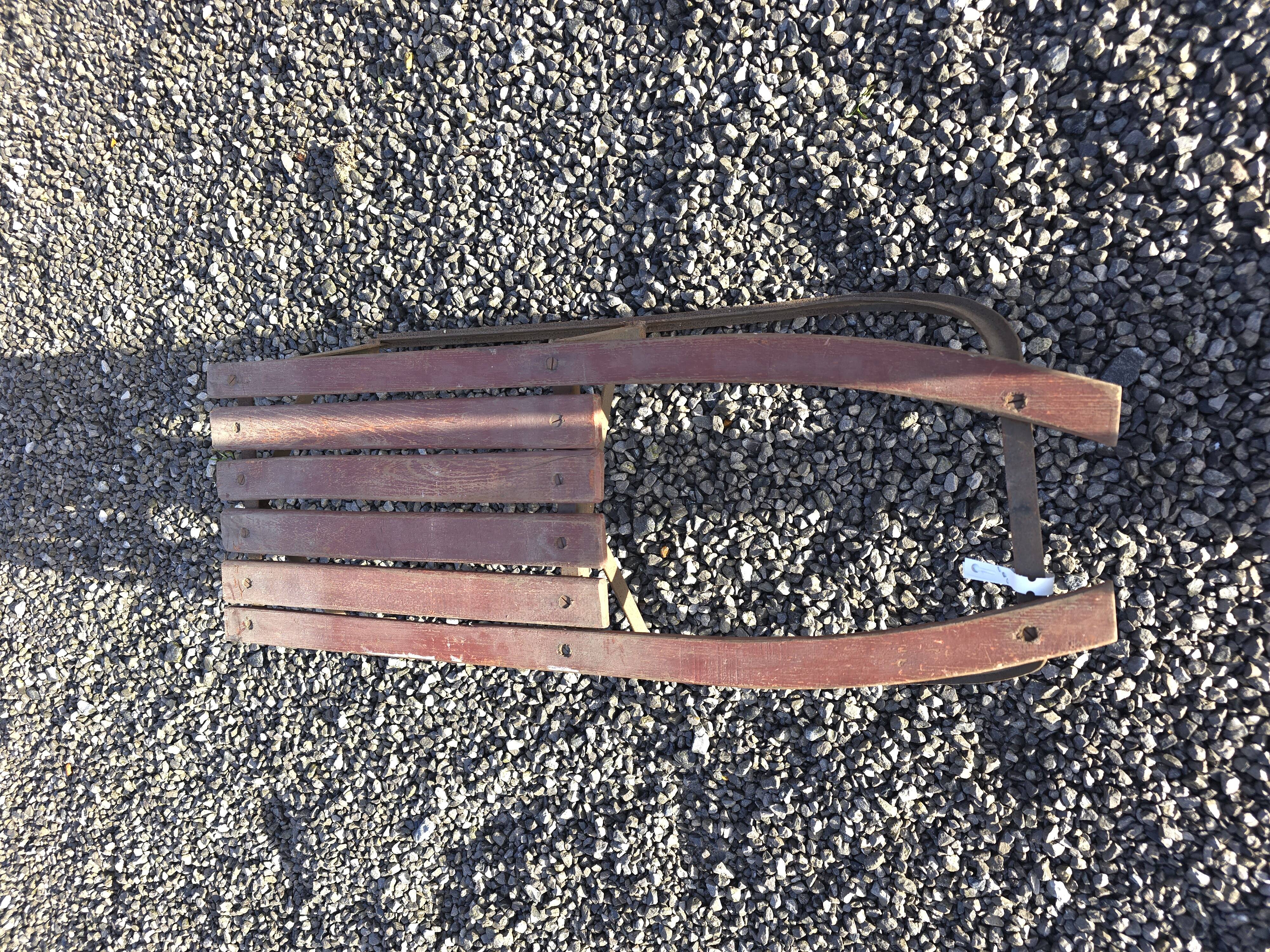 Vintage wooden and iron sled