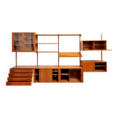 Danish teak wall unit by Kai Kristiansen for Feldballes Møbelfabrik