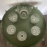 Original clear glass ice bucket with 5 glasses