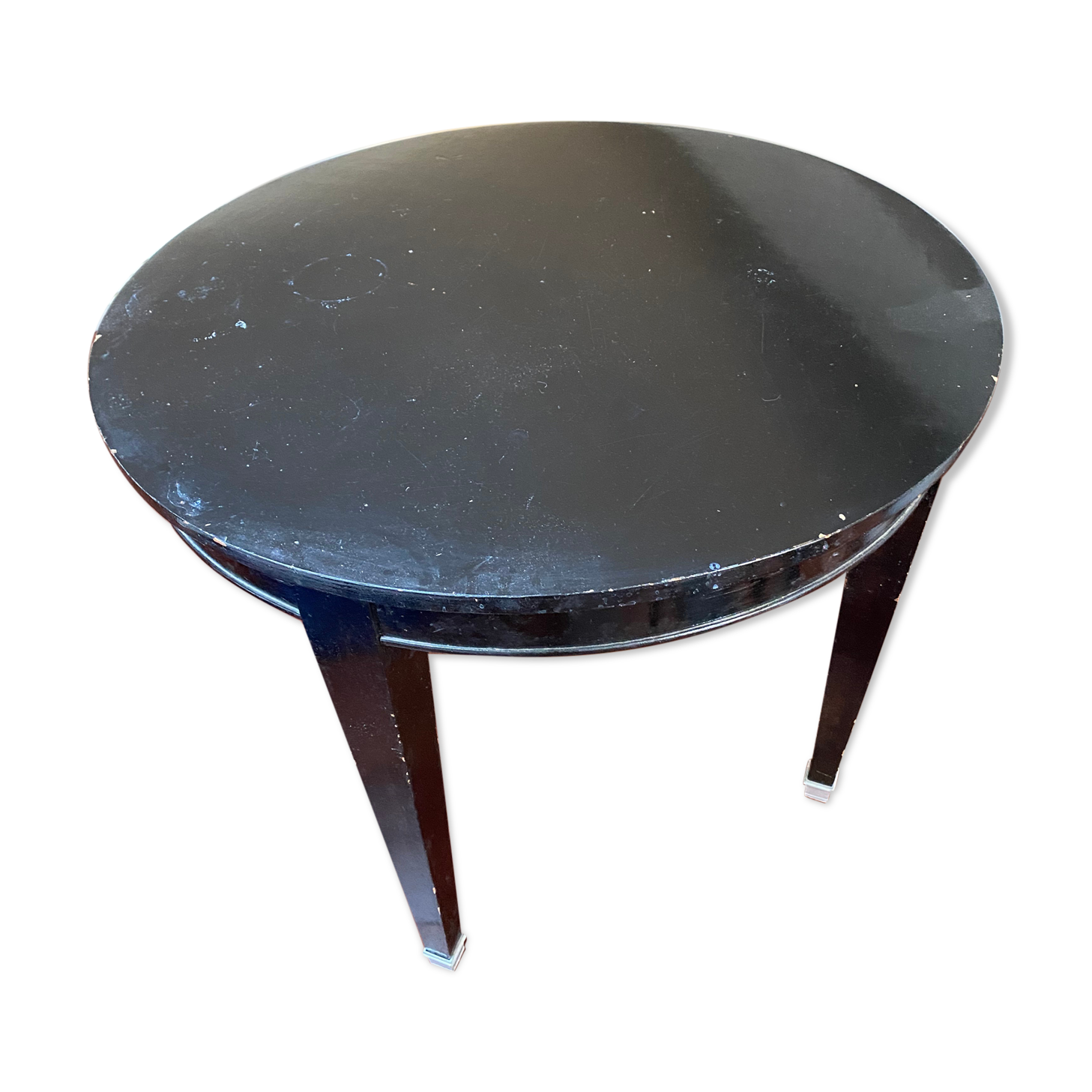 Mahogany round table painted black