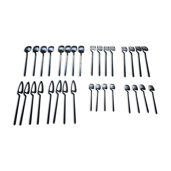 Ménagère inox noir Nendo designer japonais