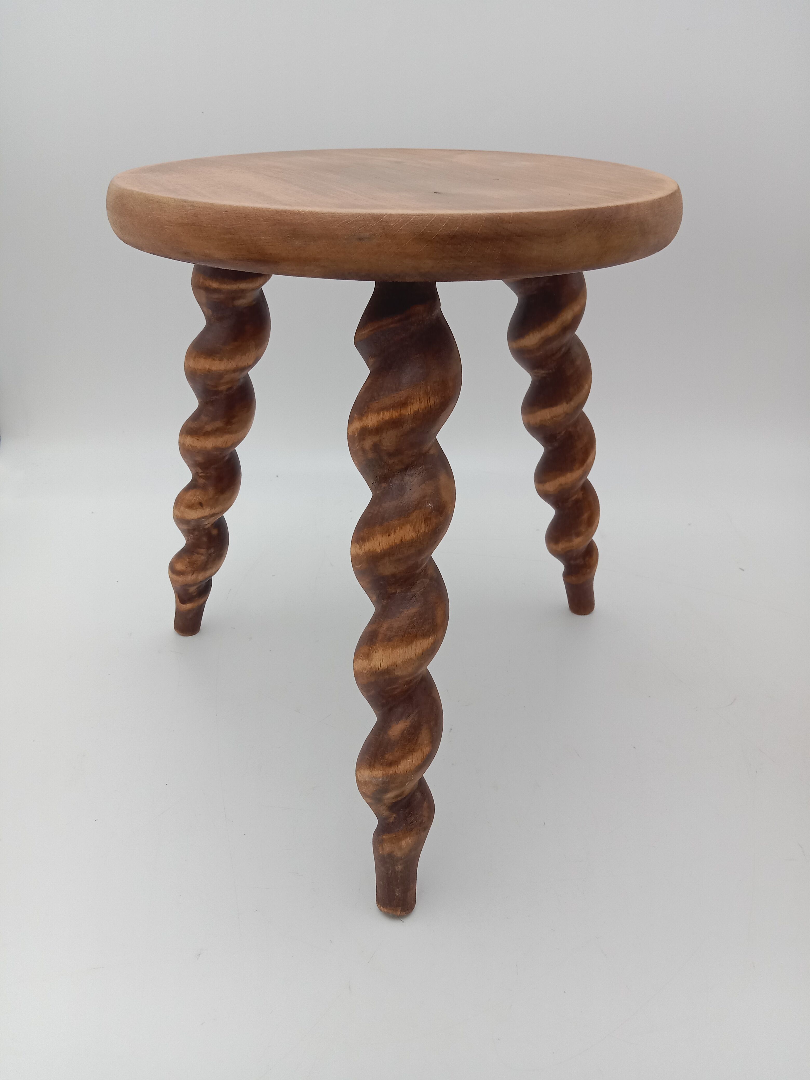 Turned wooden stool