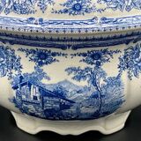 Luneville KG Faience Soup Tureen Special Grand Feu blue model