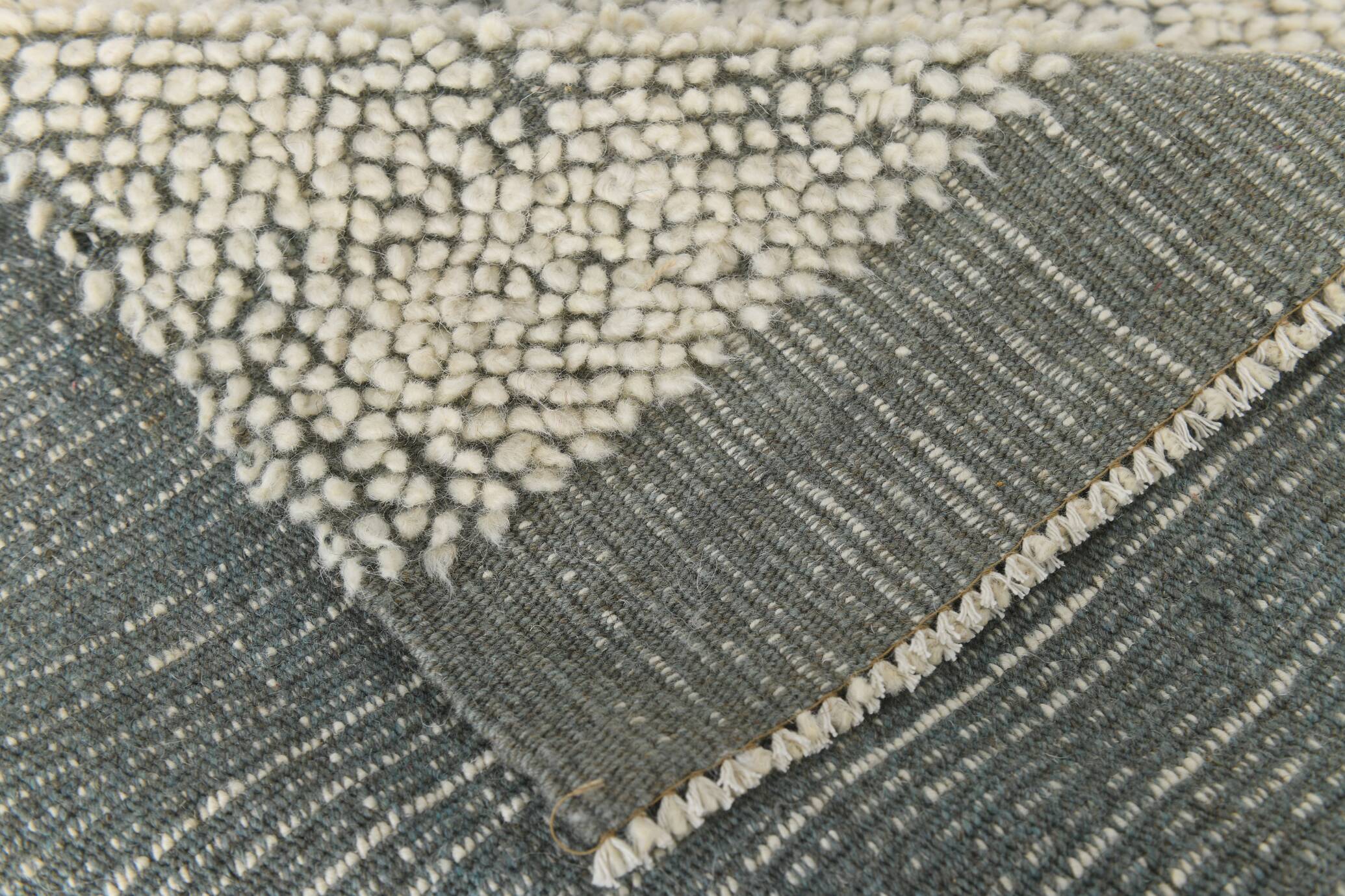 8x10 Handmade Wool Ash Green Modern Turkish Rug, 261x309Cm SK 34930