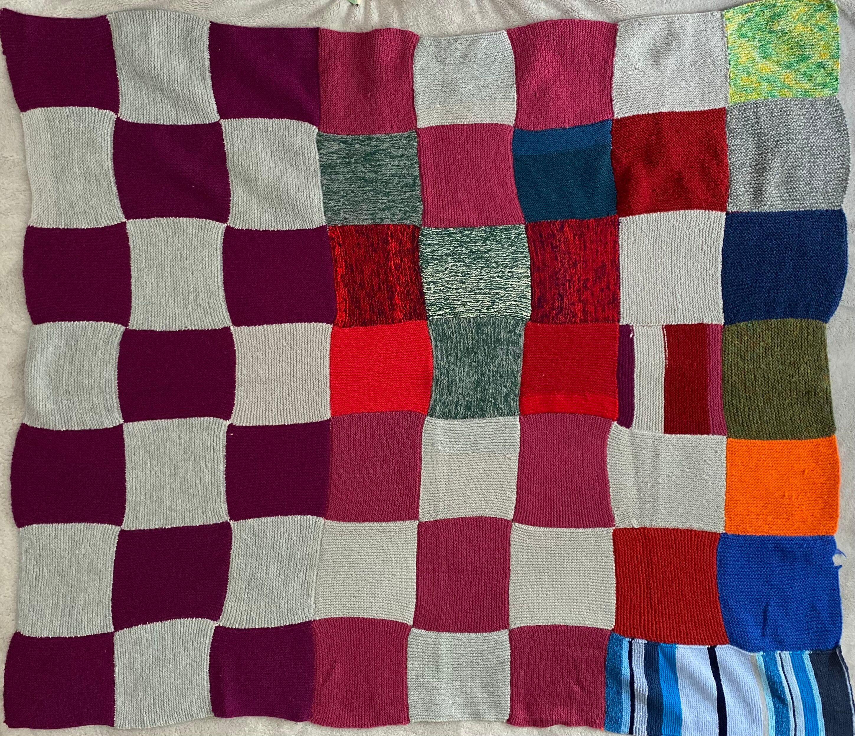 Wool patchwork plaid