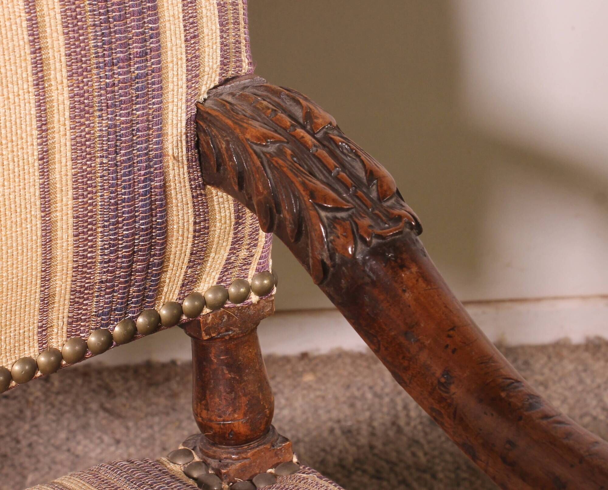 pair of Louis XIII period walnut armchairs - 17th century