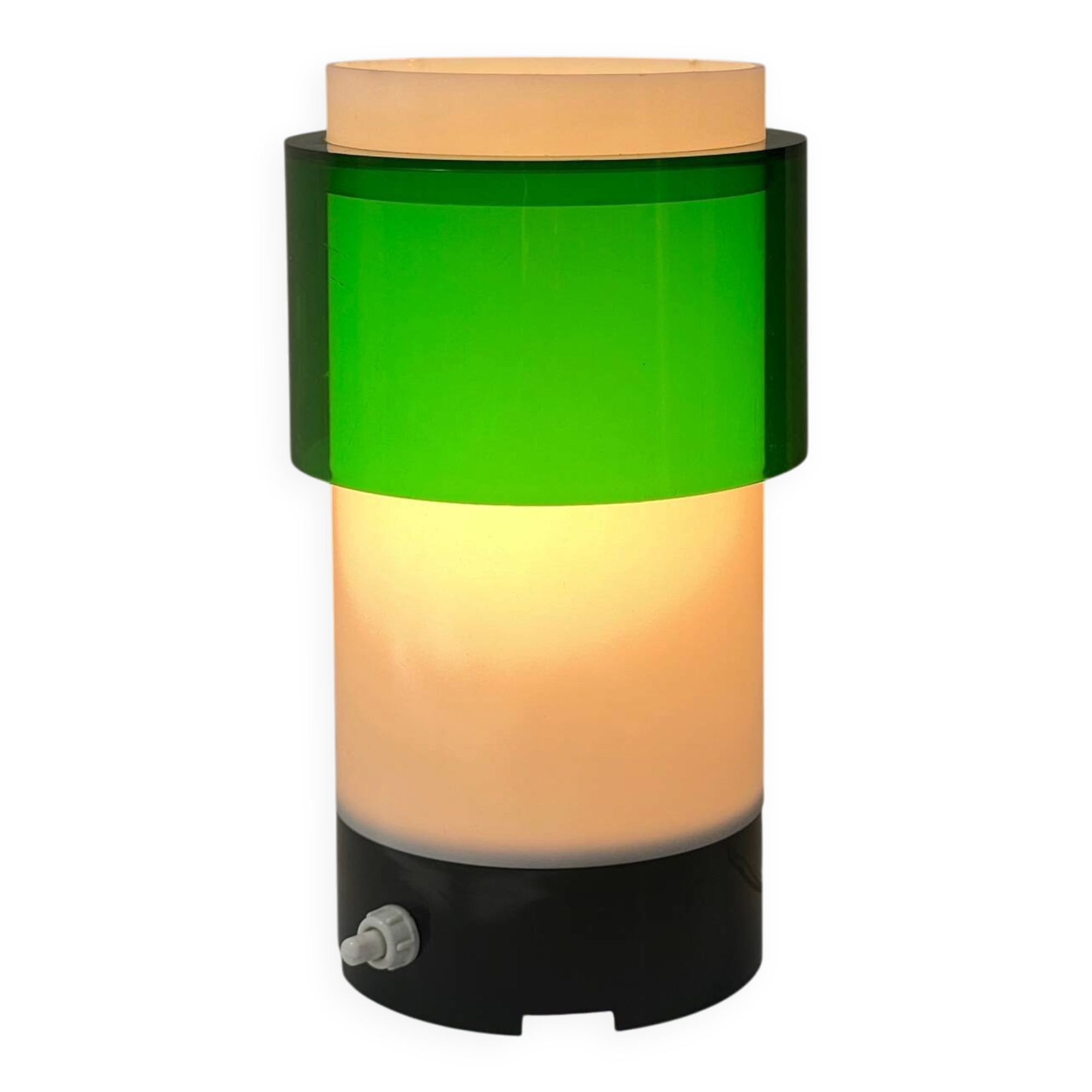 Small vintage lamp in plexiglass, Space Age style, 1970s.