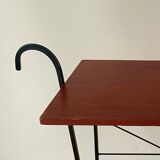 Vintage magazine rack and harness in wood and wrought iron