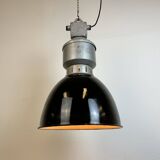 Industrial Black Enamel Factory Lamp from Elektrosvit, 1960s