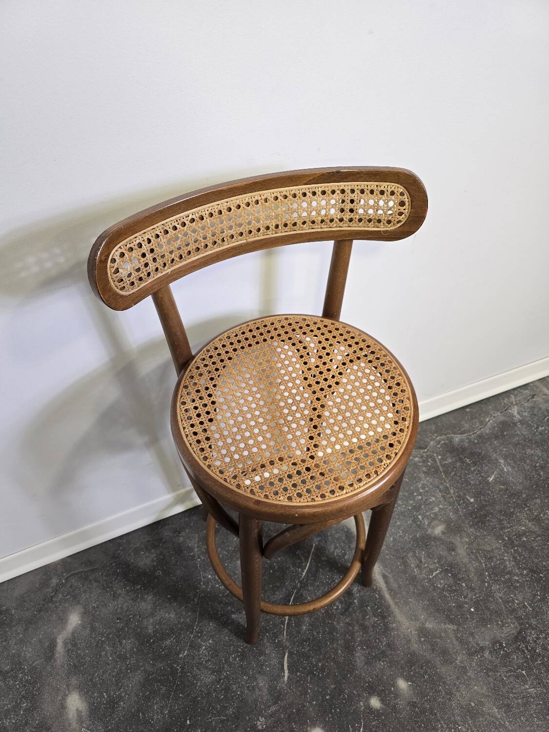 Bentwood Bar Stool with Cane Seat & Back