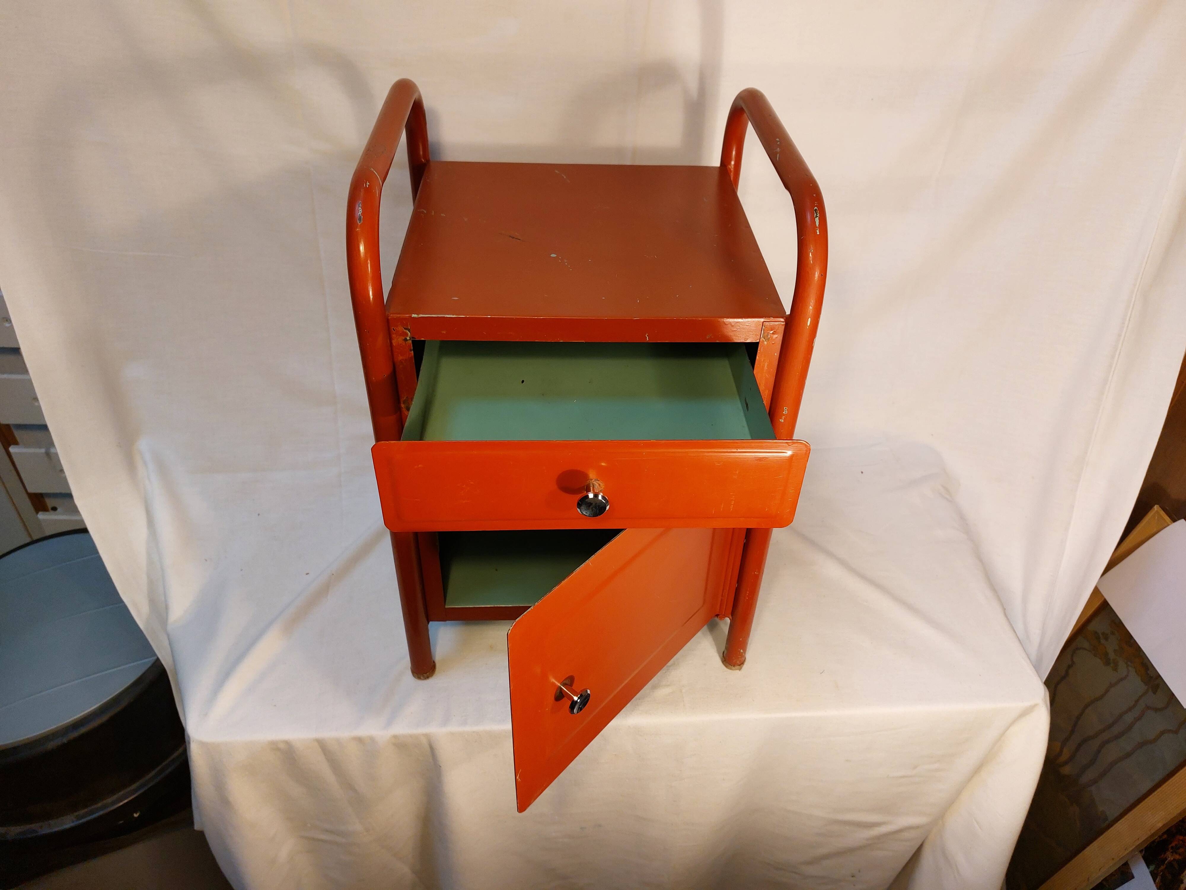 Vintage metal boarding school or hospital bedside