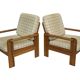 Vintage armchair set of 2 pinewood pine 70s design