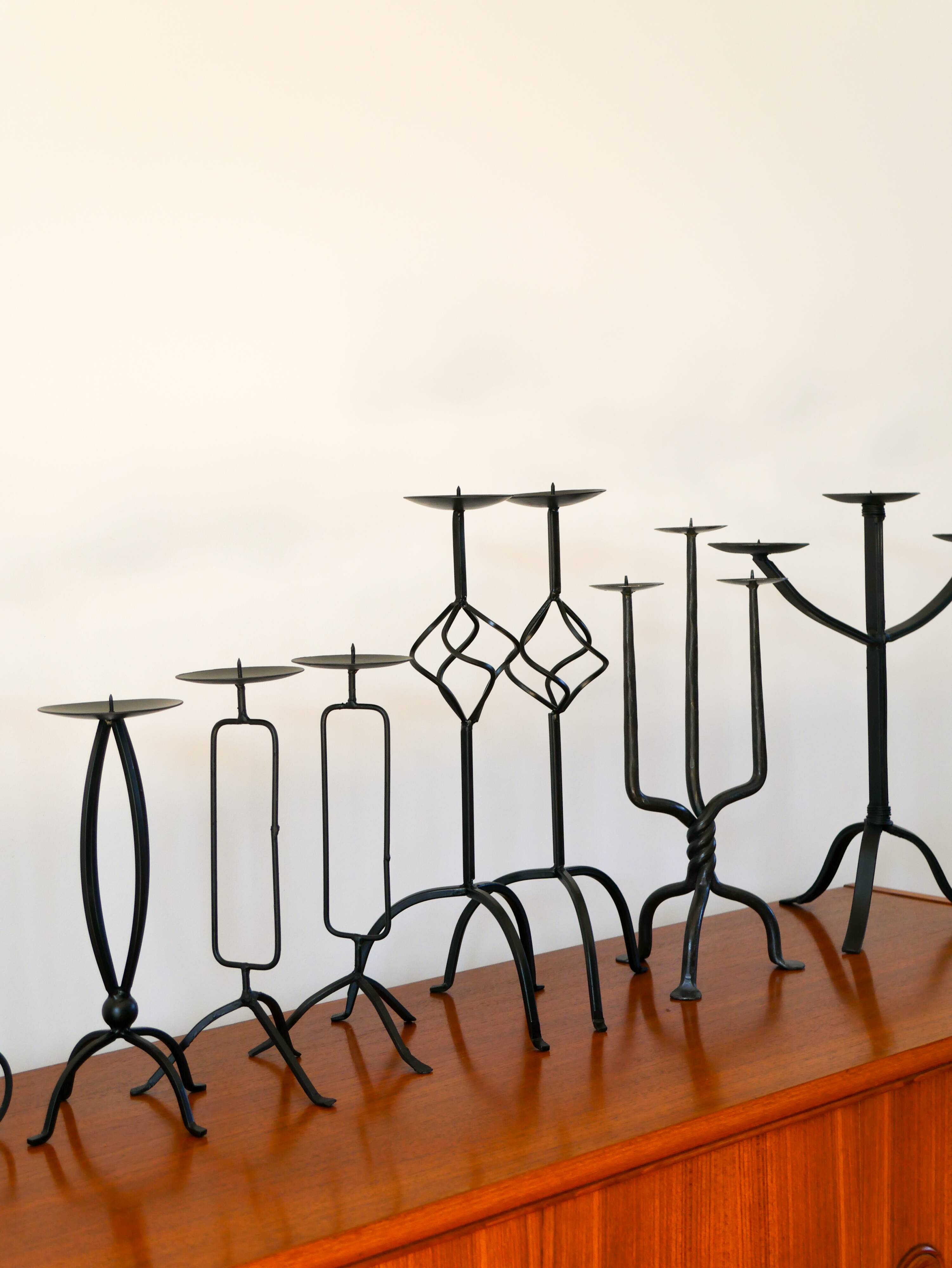 Black iron tripod chandelier, Brutalist, 1970 - 34 cm