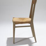 Pair of straw chairs, geneviève pons, 1950s