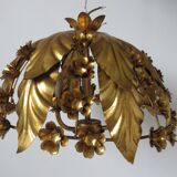 Gold leaf floral ceiling light in gold metal 70