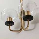 Pair of 1970s brass wall lights