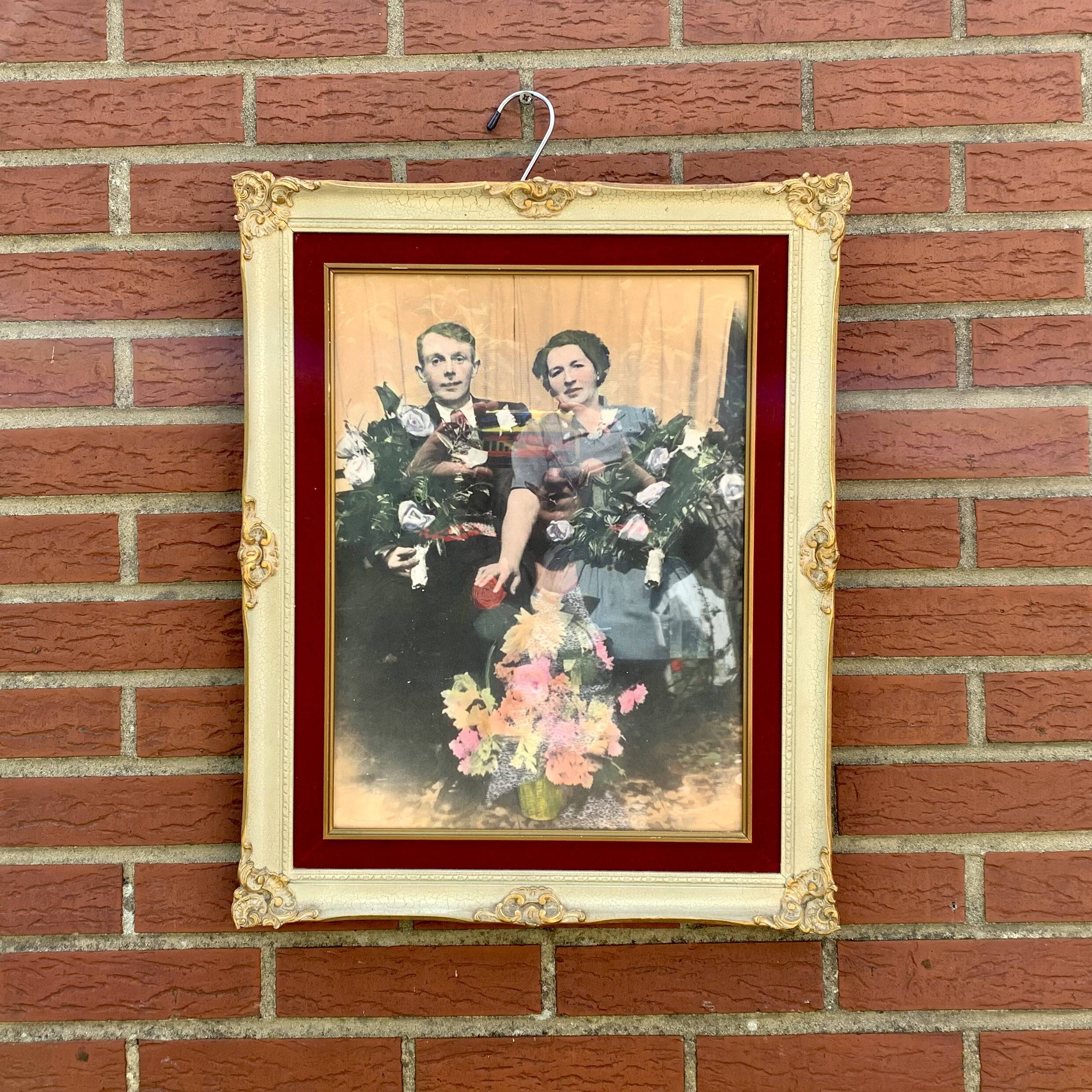 Old carved wooden wall frame