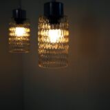 Plafonnier mid-century en teck et verre, danemark, 1960s