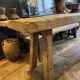 Tall console table in solid antique oak - 335cm long
