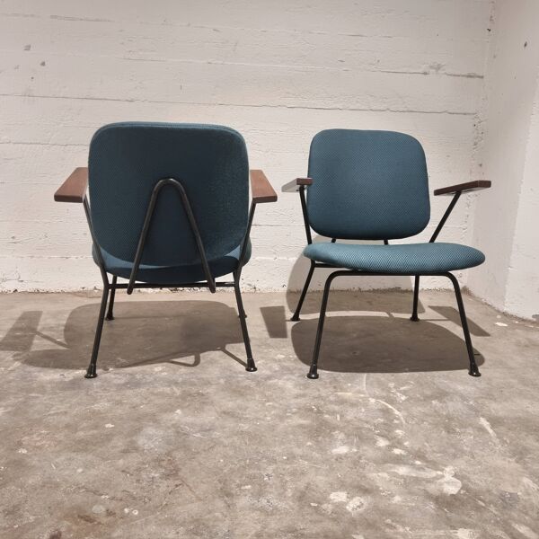 Paire de Fauteuils par Gijs van der Sluis pour van Der Sluis Steel Furniture
