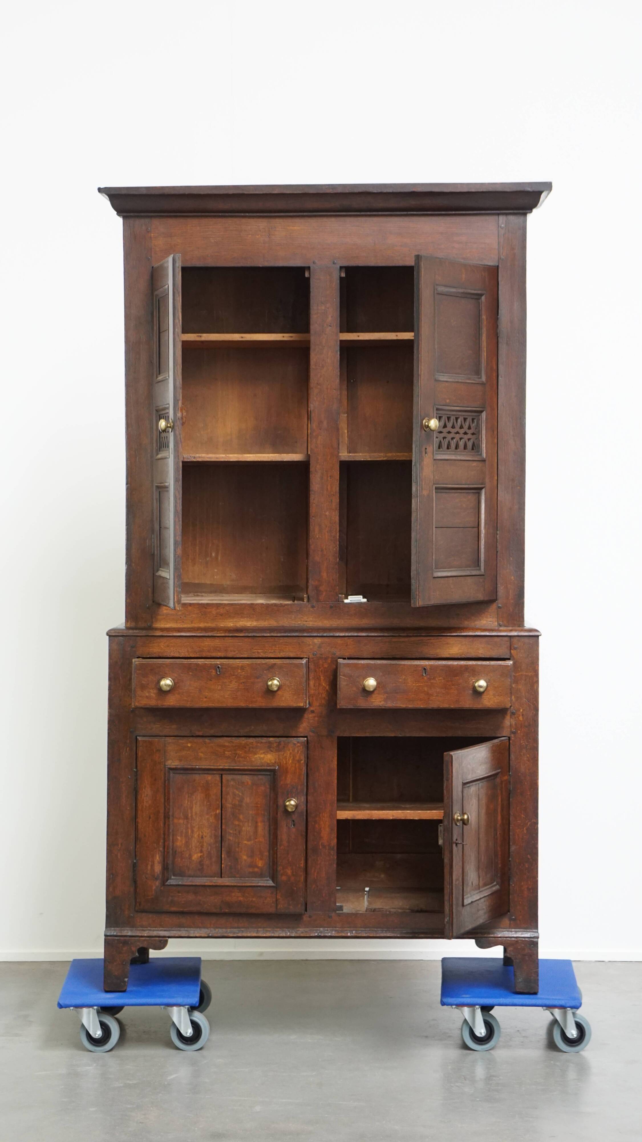 Antique English Oak Food Cupboard from the Late 18th / Early 19th Century