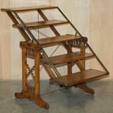 Transformable library table by Boeckh Brothers, circa 1910, restored.