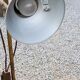 Lampadaire des années 70 en laiton doré métal laqué beige et plastique marron 2 spots