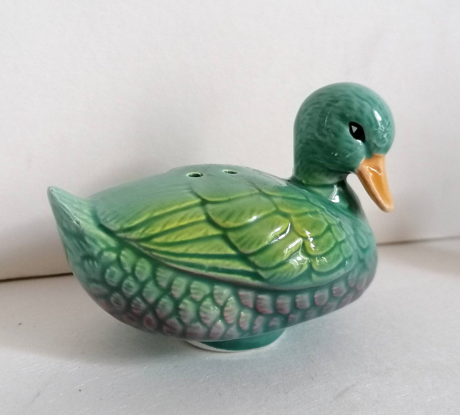 Salière poivrier canard barbotine zoomorphe