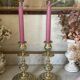 pair of openwork gilded brass candlesticks from the 19th century