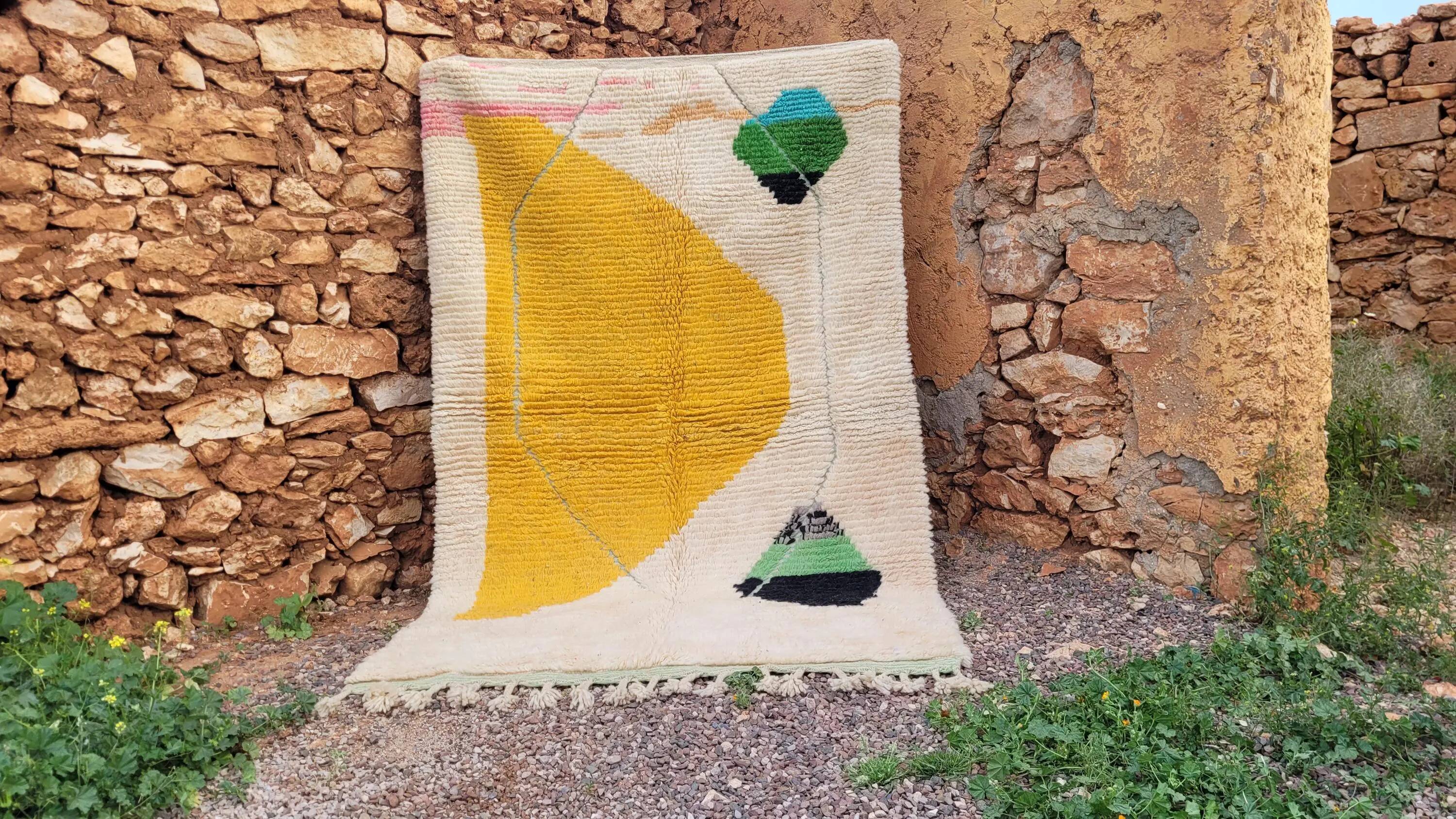 Handmade natural Berber rug 2.5x1.5 m