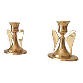 Pair of vintage winged candlesticks from the 60s/70s