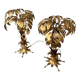 Pair of gold-plated palm tree table lamps by Hans Kögl, Germany, 1970s