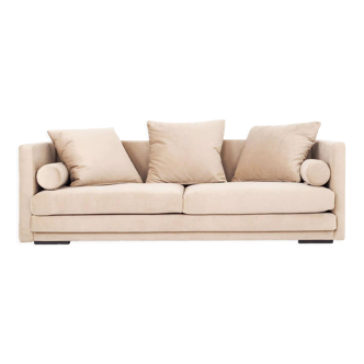 Canapé malmo beige velour, design scandinave