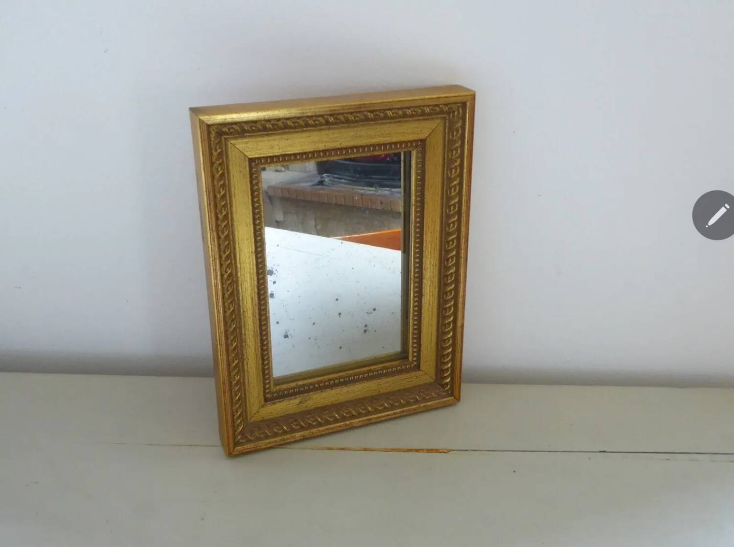 Small mercury mirror Wooden frame