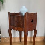 St Louis XV bedside table, 19th century, in solid walnut