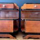 Pair of "Art Deco" bedside tables in wood - 1960.