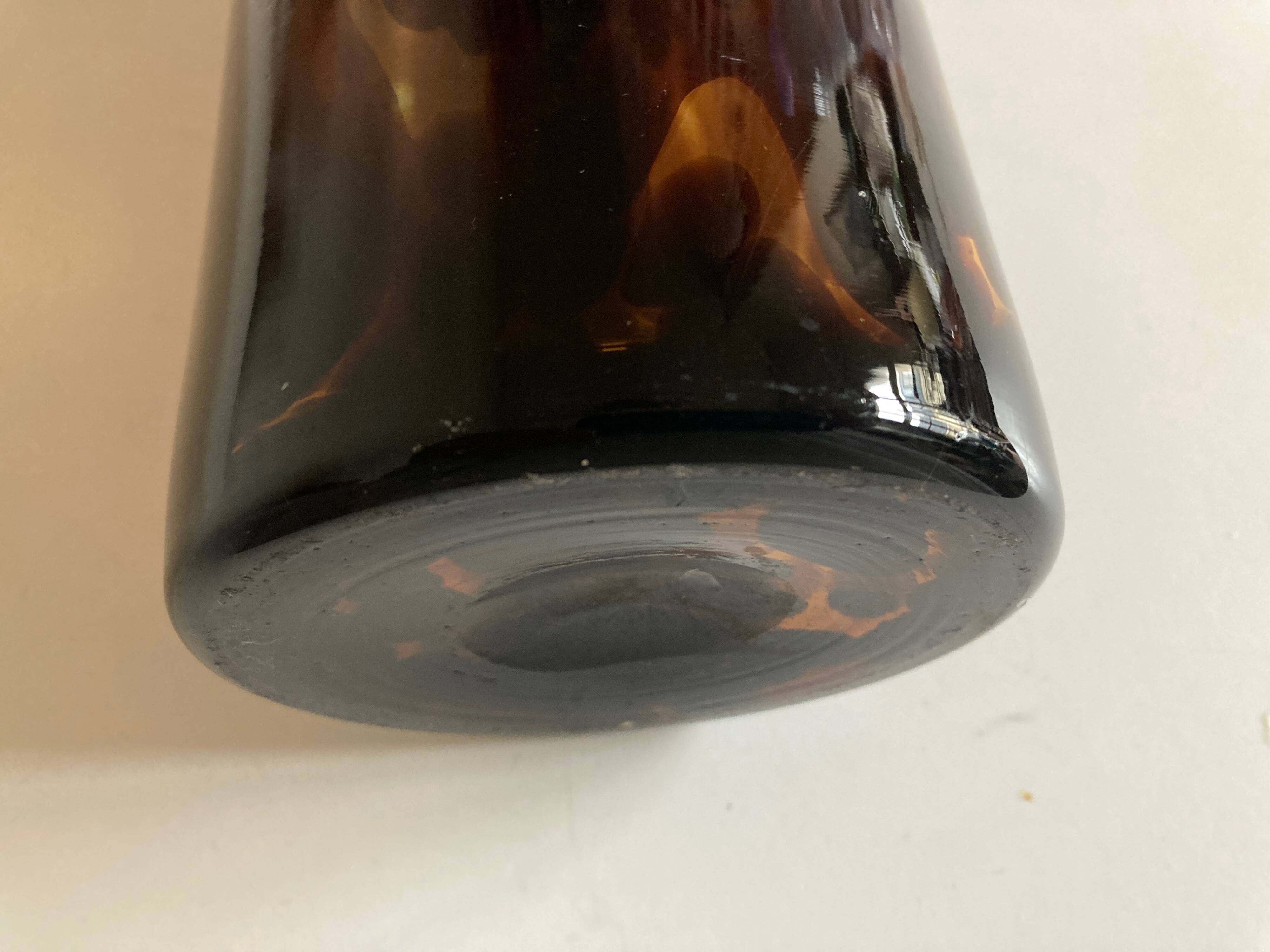 XL macchia glass vase a macchia tortoiseshell Italian design 1970