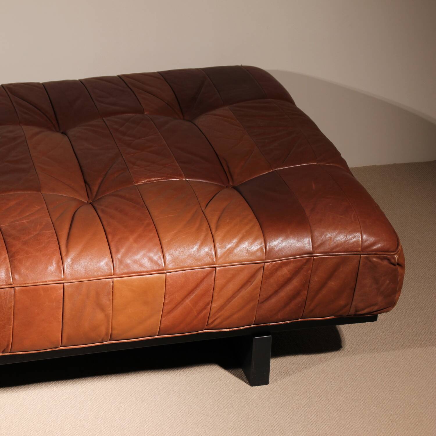 Lit de jour 'DS-80' en cuir patchwork cognac par De Sede, Suisse