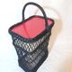 Mini bar or portable bottle holder in black rattan